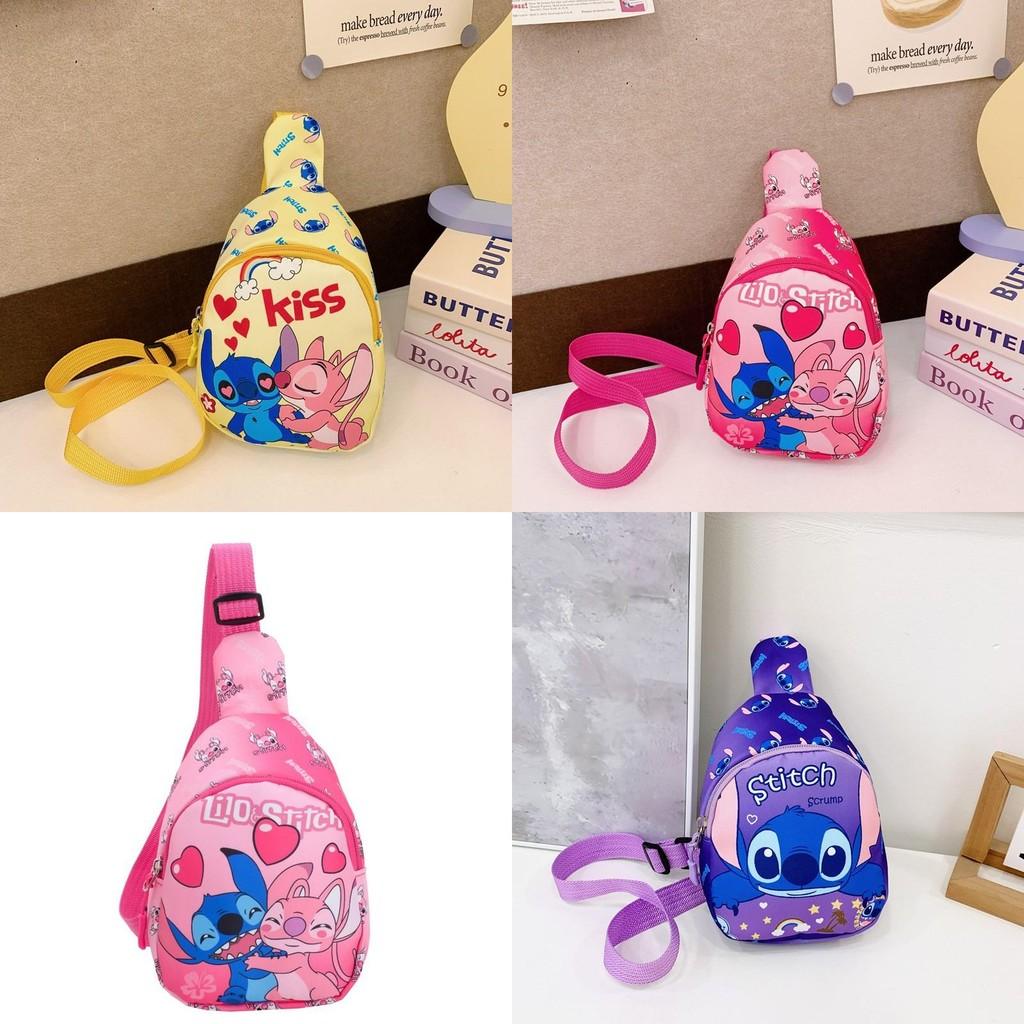 Adorable Stitch Print Chest Bag Featuring Large Capacity For Kids Multi Colors