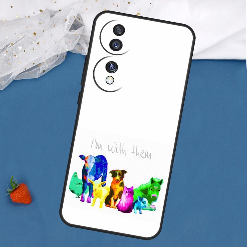 Love Vegan Animal Case For Honor Magic 7 5 6 Lite 8 Pro 200 400 50 70 90 X8c X8b X9a X9b X9c X9d Win RT Cover