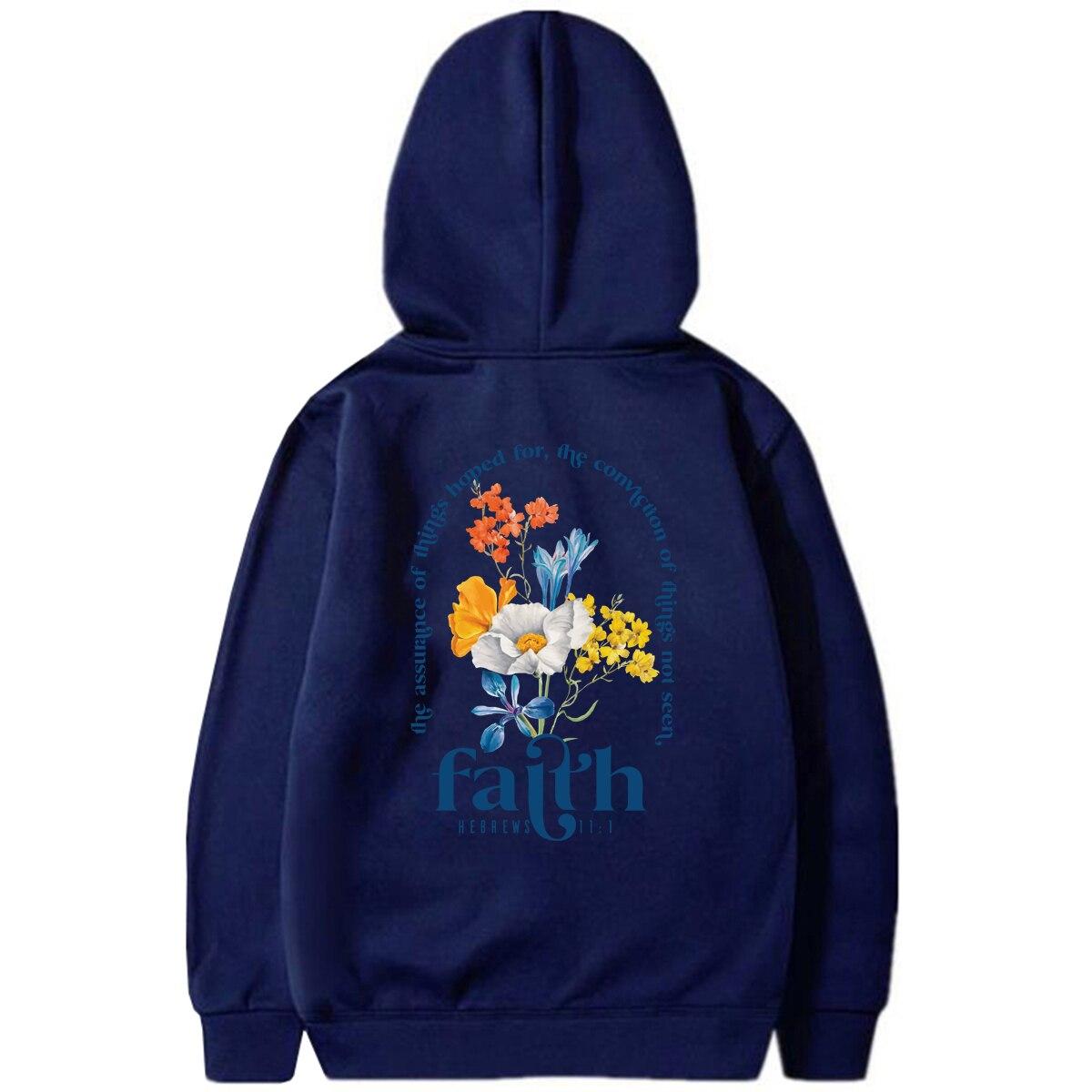 Эстетические христианские толстовки с капюшоном из библейских стихов, женский религиозный пуловер, толстовка с капюшоном и длинными рукавами веры, христианские подарки XXXL темно-синий
