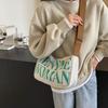 2024 Damen Canvas Tasche Damen Mode Color-blocking Kissen Tasche Street Style Tote Schulter Crossbody Tasche