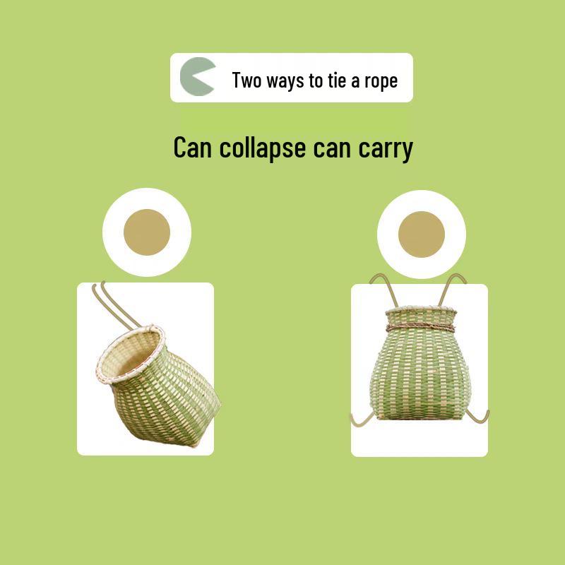 Bamboo Weave Crossbody Basket: Traditional Tea Picking & Tourism Photo Prop