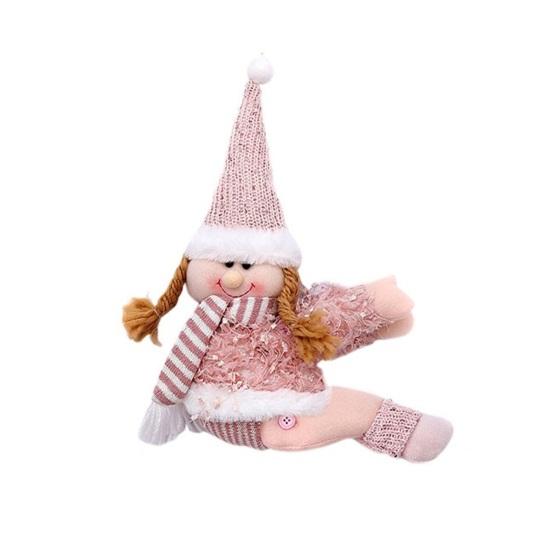 

Pink Snowman Curtain Tieback Plush Snowman Curtain Buckle Cartoon Curtain Holdback for Holiday Home Window Xmas Tree Topper Decoration B