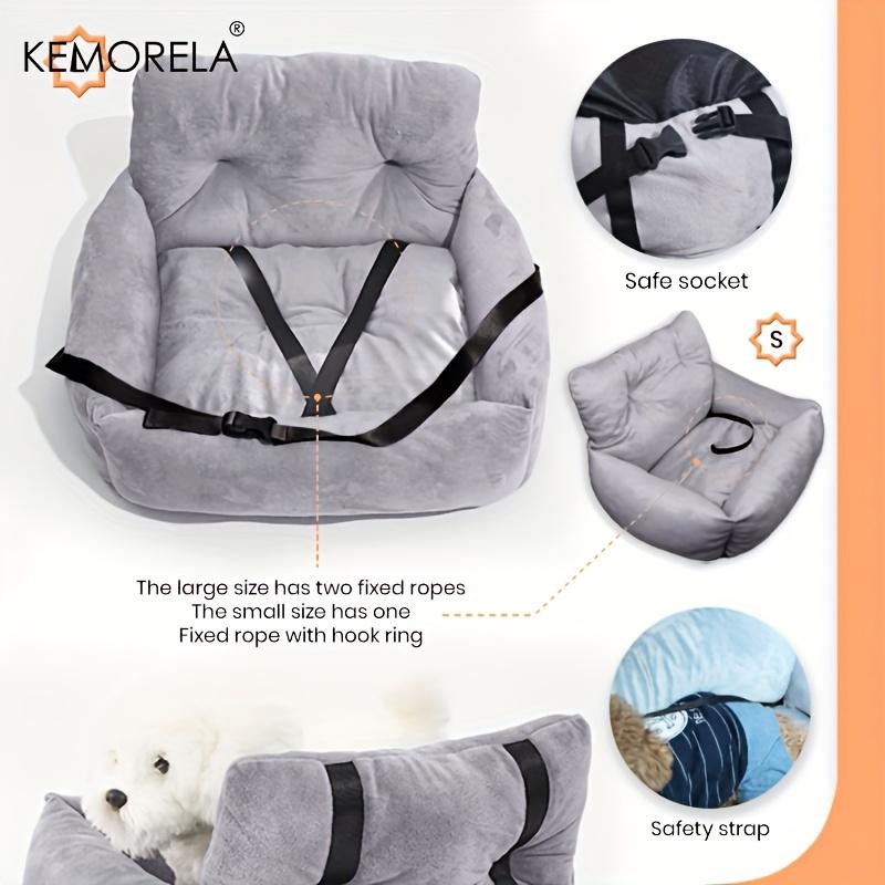 Seggiolino Auto per Gatti e Cani Piccoli Invernale Morbido Grigio Ergonomico Trasportino per Animali con Cinghie Regolabili Materiale in Poliestere Resistente