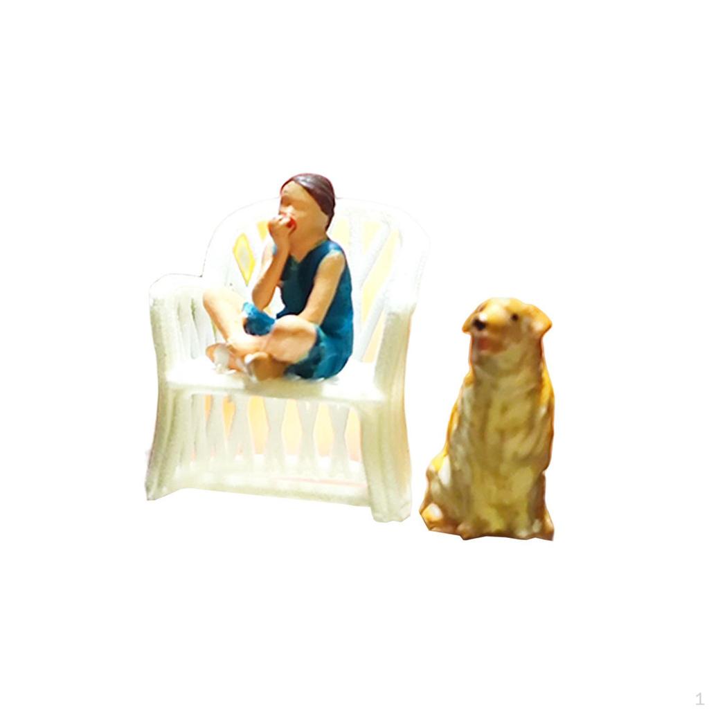 1/64 People Figures Dollhouse Prop S Gauge Sand Table Decor Accessory Layout Decoration