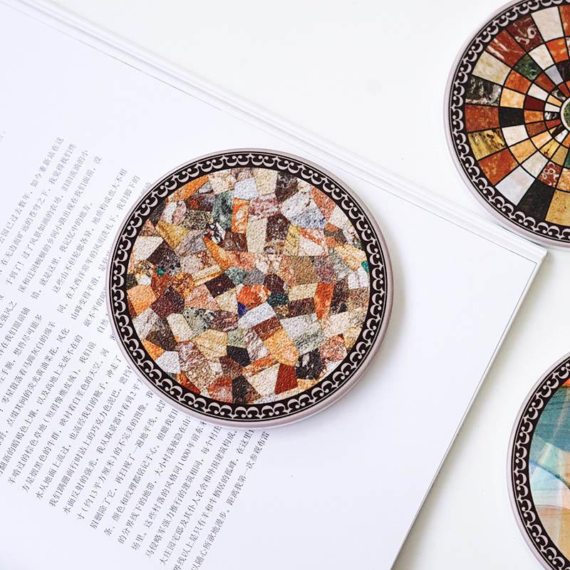 Kaynak üretici stok seramik bardak altlığı Amazon çapraz ayna patlama kaymaz ısı yalıtımı su emici mantar seramik bardak altlığı