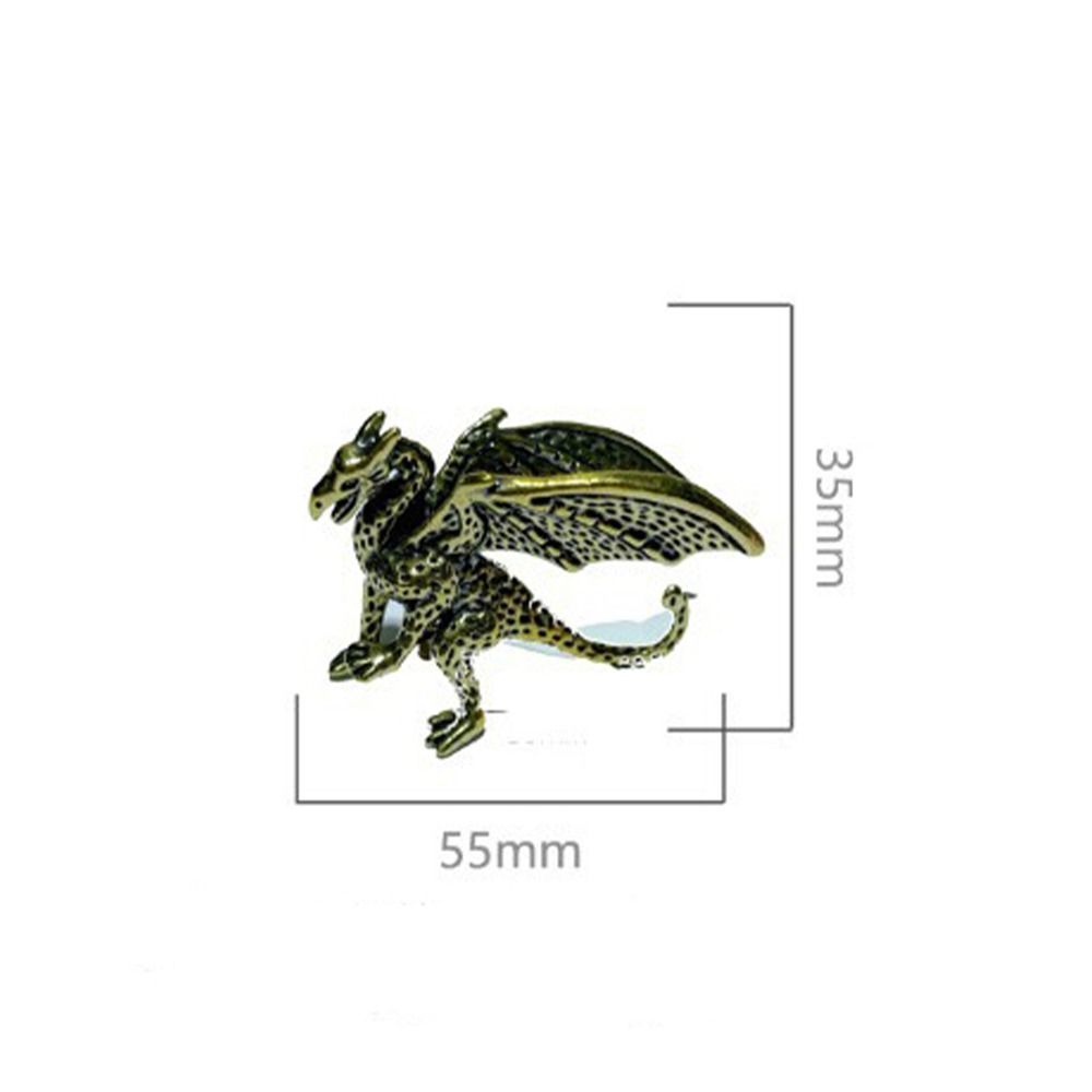 Retro Pterosaur Dragon Small Statue Brass Animal Model Miniature Sculpture  Bedroom
