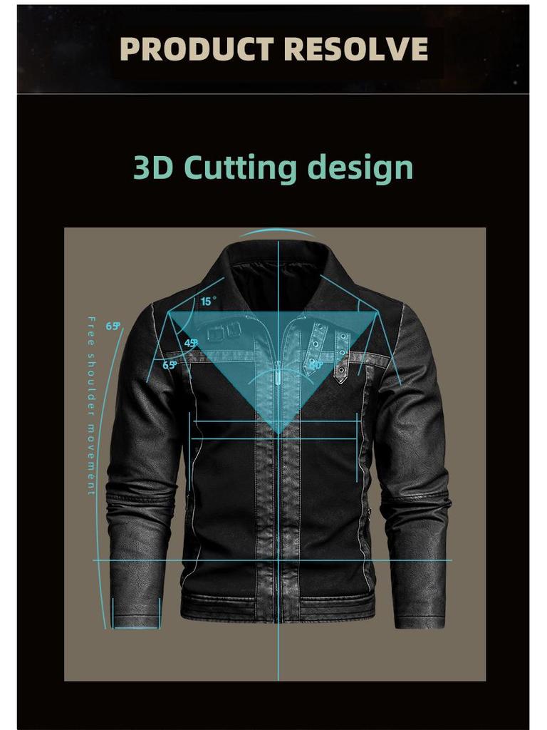 Men's Retro PU Leather Motorcycle Jacket - Autumn/Winter Patchwork Style
