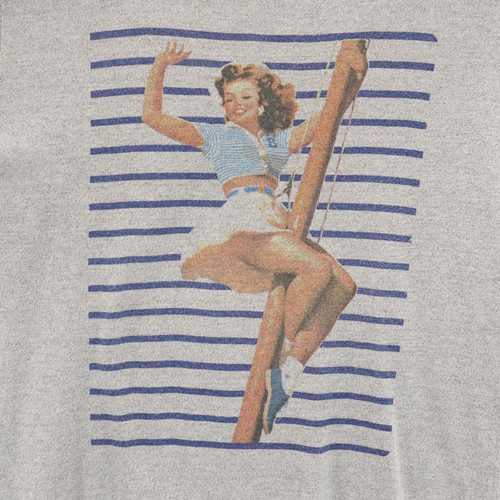 BLUE BLUE made in Japan pin up Short sleeve T-shirt 1 gray Men's Used