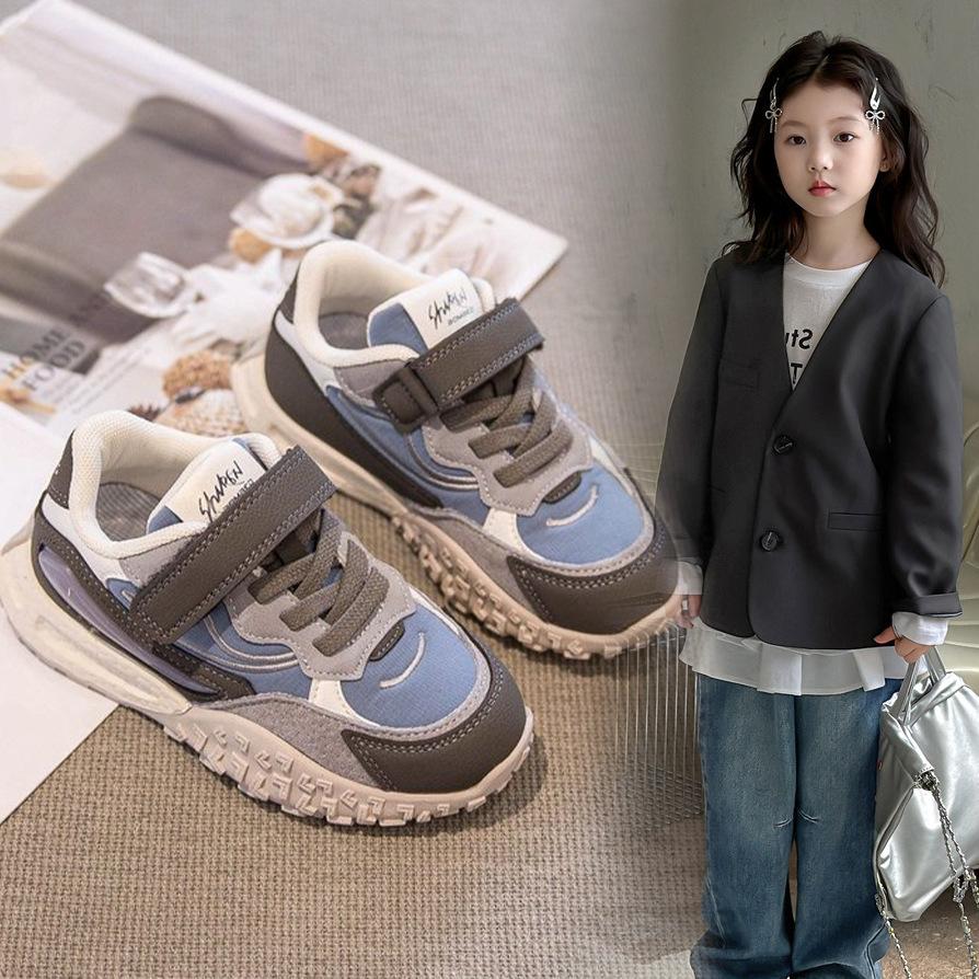 Girls' Sports Shoes 2025 Spring and Autumn New Children's Soft Baseplate Shoes Boys' Light Casual Shoes Medium and Older Children's Forrest Gump Shoes