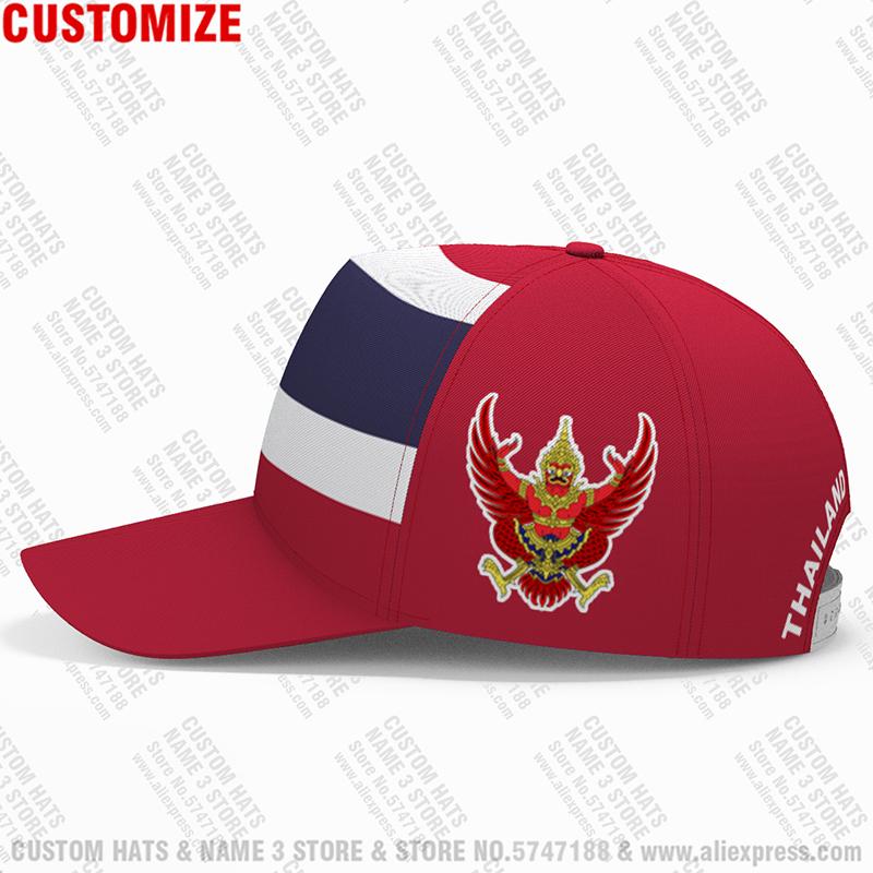 Thailand Baseball Cap Free 3D Custom Made Name Number Team Logo Th Hat Tha Country Travel Prathet Thai Nation Siam Flag Headgear