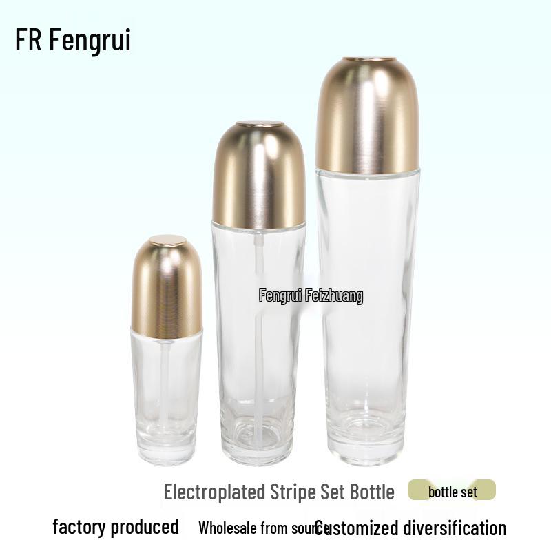 High-End Refillable Glass Bottle for Serum or Toner - 30/110/120ml, Jiao Lan Style 30ml; Transparent; Glass