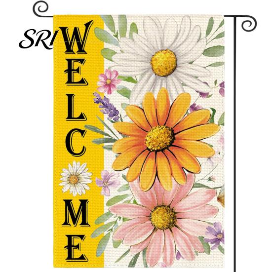 Spring Garden Decor Double-Sided Flag for Porch 12x18 Inch Fade-Resistant Floral Butterfly Welcome Print Decorative Outdoor Yard Patio Mailbox