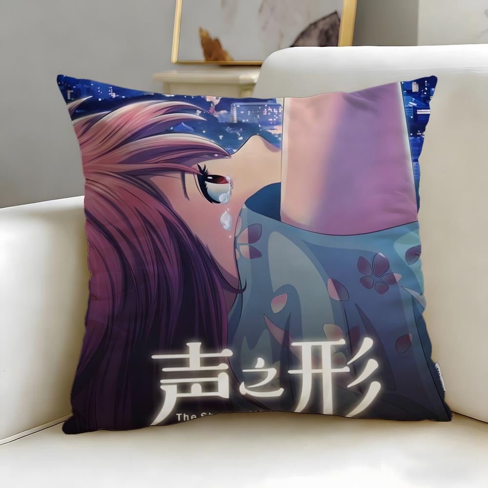 classic anime koe no Katachi Cushion Cover Soft  EasyWash Pillow Case  Versatile for Couch Bed Travel and Office