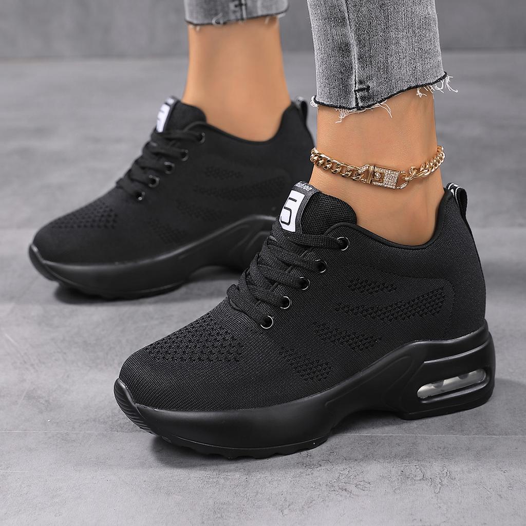 Damen Air Athletic Laufschuhe Mode Tennis erhöhte interne Mesh Mädchen Schuhe atmungsaktive leichte Walking Sneakers grün