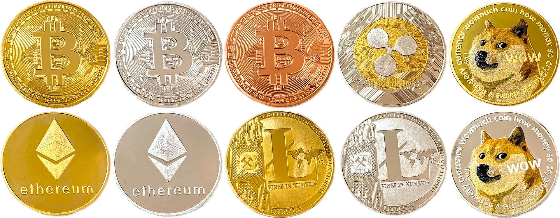 

Виртуальная валюта BitCoin Bitcoin Ethereum Ripple Litecoin Dogecoin [Набор 10]