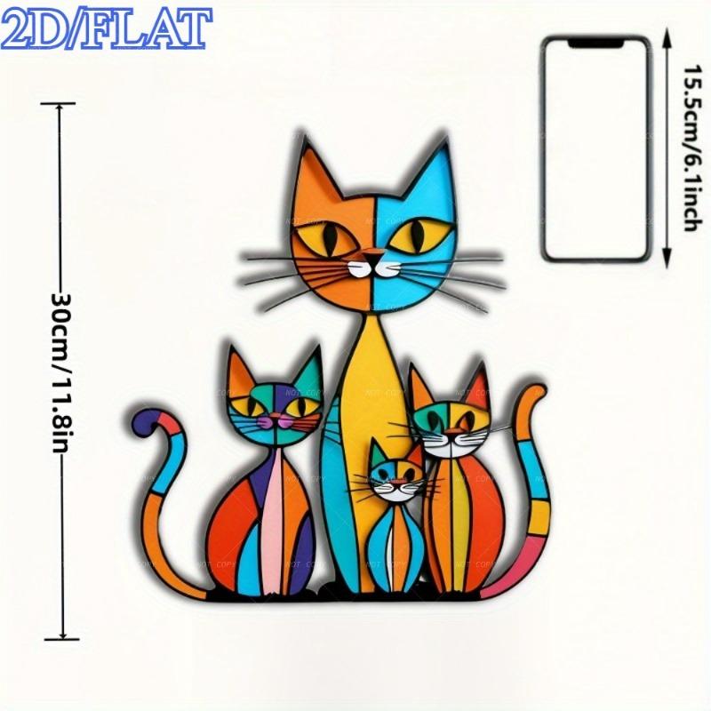 1PC Nordic Style Cute Cartoon Cat Wall Decoration Murals Home Courtyard Garden Art Decoration Hanging Wall Decoration Crafts