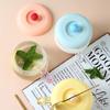 Cup Cover Non-Toxic Silicone Round Universal Water Cup Lid Anti-Dust Coffee Mug Sealed Cap With Spoon Holder Heat-Resistant Lid