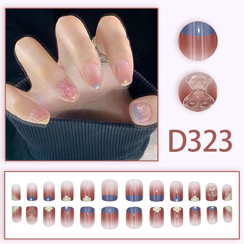 

Bear Diamond Style Removable Fake Nails: Cute, Whitening, Short, Safe for Pregnant Women