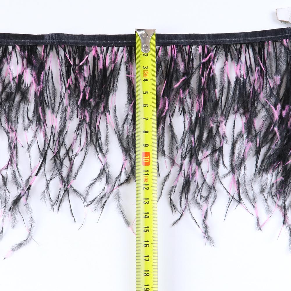 10-15Cm Tie-Dye Ostrich Hair Cloth Edge Clothing Accessories Material Multicolor Ostrich Hair Lace Cloth Strap