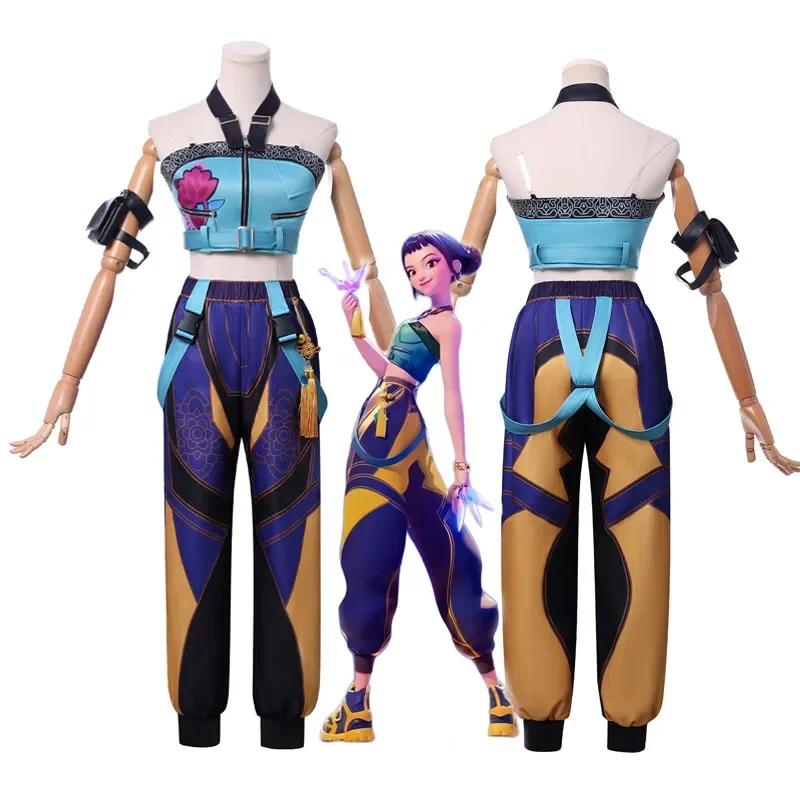 

2026 KPop Demon Cos Hunters Superstar Zoe Cosplay Costume Zoey Wig Ring Full Set Girl Group Suit Women Halloween Party Roleplay 120