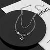 Mangxing double-layer necklace men's trendy sweater chain light luxury niche design hip-hop style couple boys and women's collarbone chain