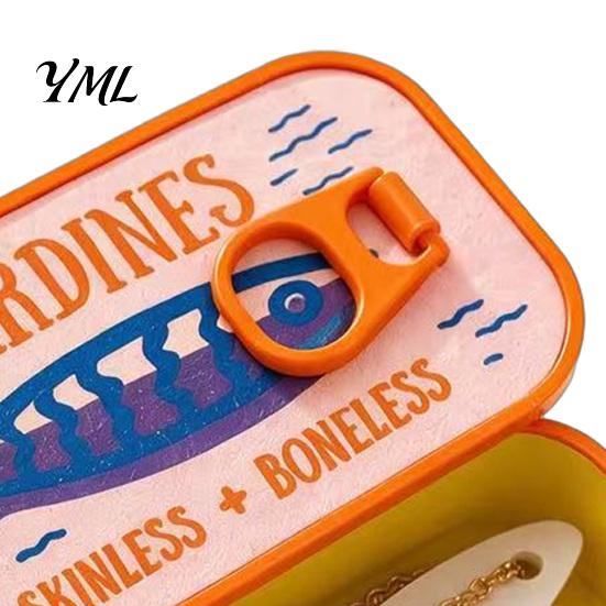 Kompakte Schmuck-Reisebox mit Fischgräten-Aufbewahrungsbügel, Tragbare Sardinendose, Leicht für Box, Behälter und Pendeln, Lustiges Design, Organizer