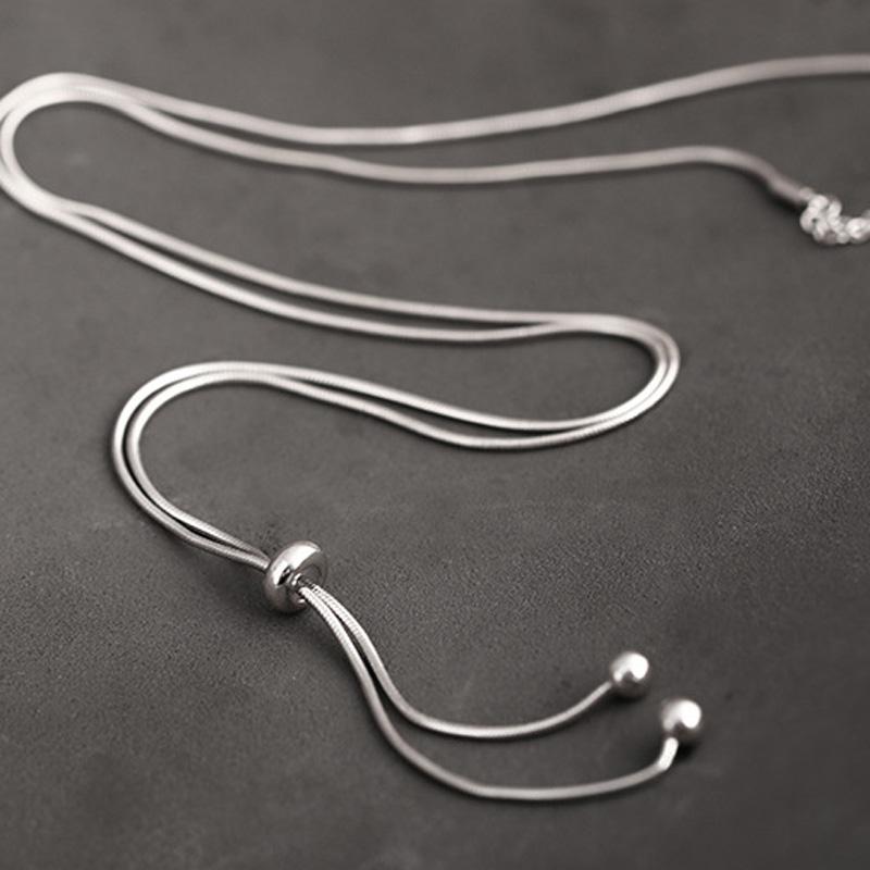 KOFSAC Simple 925 Silver Necklaces For Women Jewelry Chic Snake Chain Necklace Lady Accessories Valentine's Day Gifts