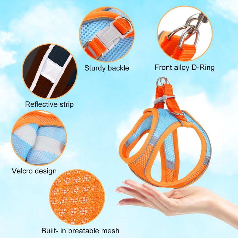 Breathable Reflective Adjustable Pet Harness for Dogs and Cats