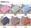 Women's Crocodile Pattern Short Leather Wallet with Zipper Clasp and Card Holder