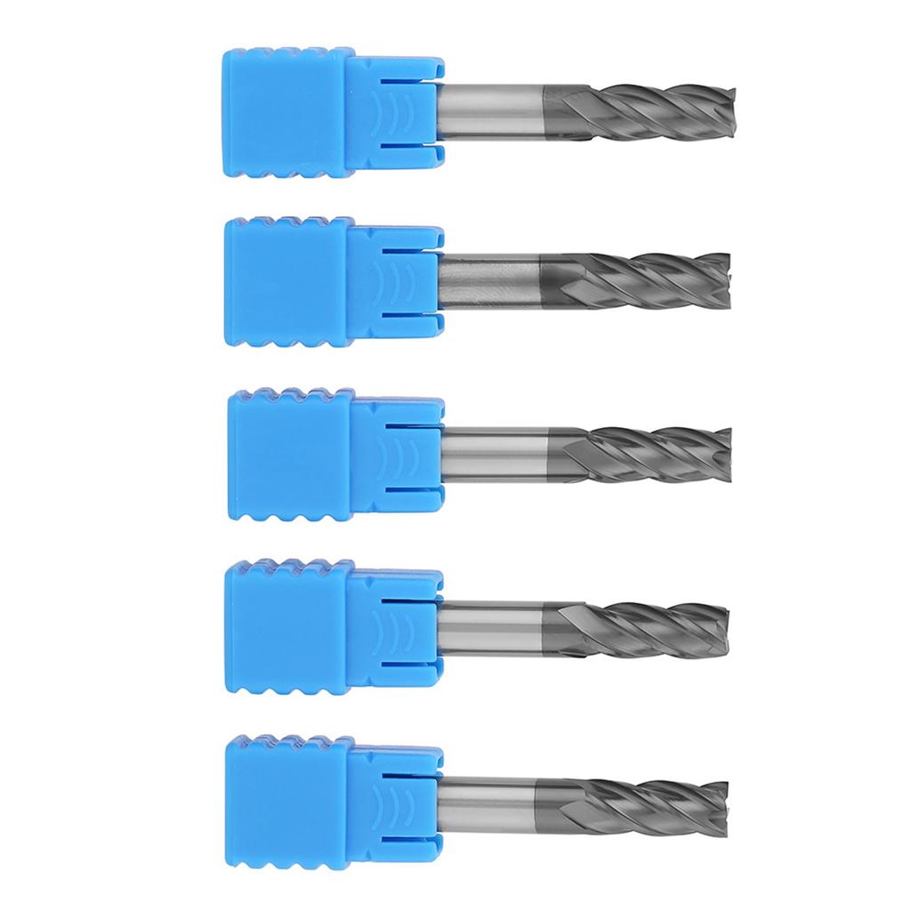 5pcs Tungsten Steel 4 Flute End Mill CNC Milling Cutter 6mm Diameter X 50mm Length