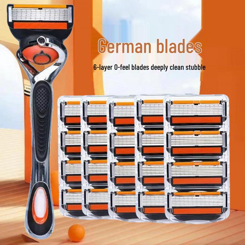 

Мужская водонепроницаемая бритва с шестью лезвиями и острым, долговечным лезвием из нержавеющей стали 1 handle + 24 blades, approx. 178g