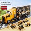 Construction Vehicle Set: Excavator, Loader, Road Roller, Mixer Model Car Toy for Boys