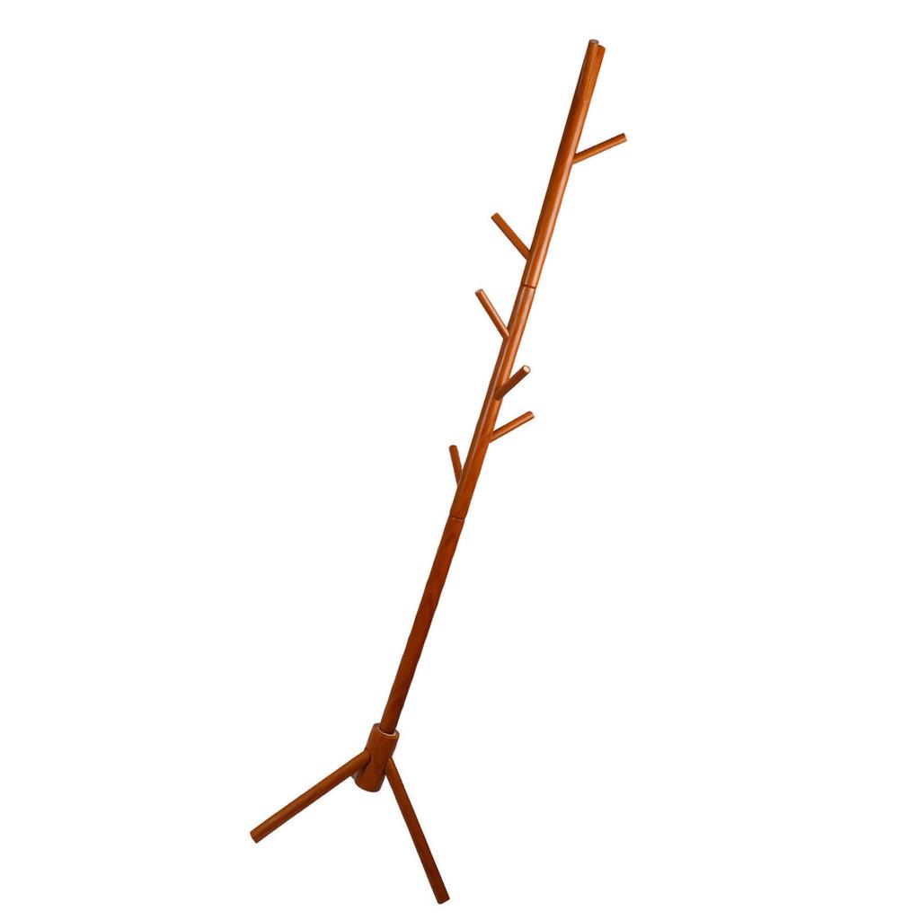 Clothes Tree Solid Wood Round Corner Simple Fashionable Beautiful Coat Hanger for Living Room Honey Color