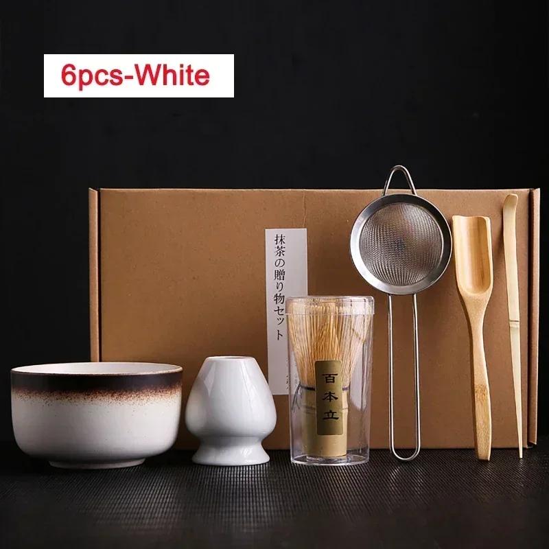 Set 6 Buc 4 Buc Perie Tel Ceai Bambus Tel Matcha Linguriță și Suport Bol Matcha cu Sită Accesoriu Ceremonie Matcha Japoneză