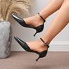 2025 Summer New Closed Toe Women's Sandals Concise Fashion Dress Buckle Strap Thin Heel Shoes Daily Plus Size Cover Heel Sandals