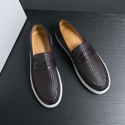 Zapatos Casuales de Cuero para Hombre de Venta Caliente Primavera Otoño 2024 Mocasines de Corte Bajo Versátiles Zapatos de Trabajo de Negocios para Hombre para Uso Diario