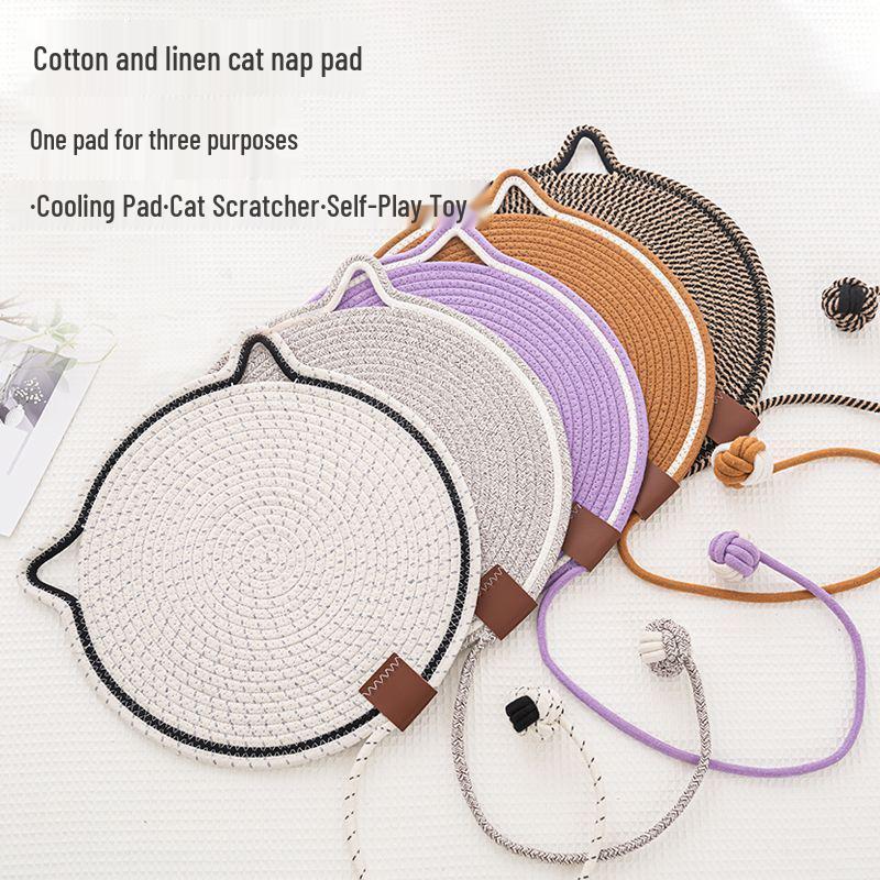 Influencer Cat Paw Woven Cotton Mat: Sleeping Pad & Scratching Post
