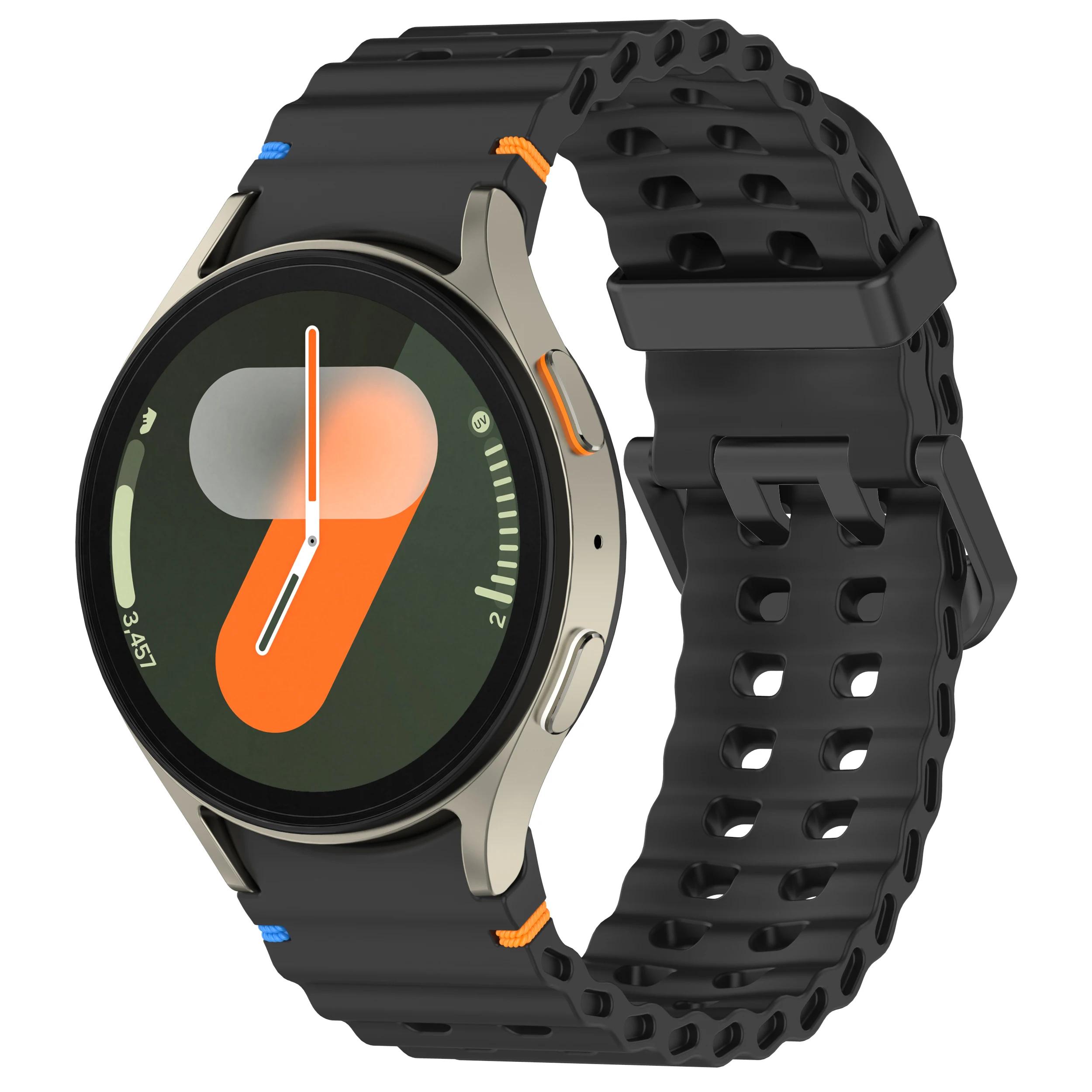 

Band for Samsung Galaxy Watch 7/6/5 Pro/4 classic 40mm 44mm Sport Silicone No Gaps wrist correa Bracelet Galaxy Watch 7 straps Watch 5 pro 45mm
