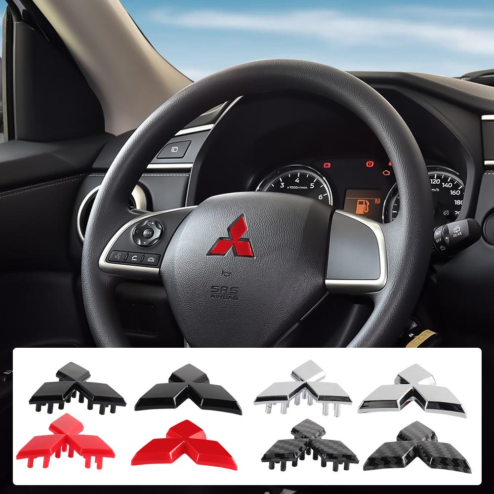 zjvc8 ABS Car Steering Wheel Badge Sticker Decoration Accessories For Mitsubishi 9 Ralliart EX Colt Outlander Pajero Lancer Eclipse X