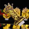 Large Gold 3D Digital Birthday Candle Crown Style Long Burning for Retirement Celebration Party Cake Decor
