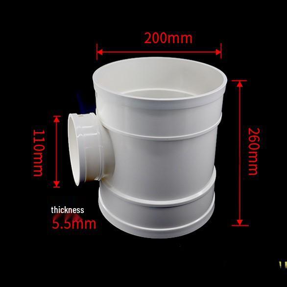 PVC Redukční T-kus s inspekčním otvorem a hrdlem/trnem