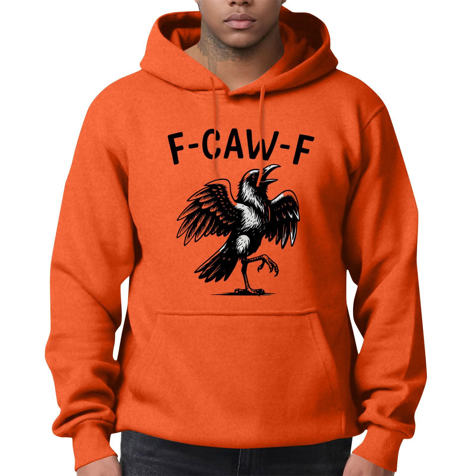 

Чоловіча мода Повсякденні світшоти з капюшоном з довгим рукавом однотонного кольору XL помаранчевий