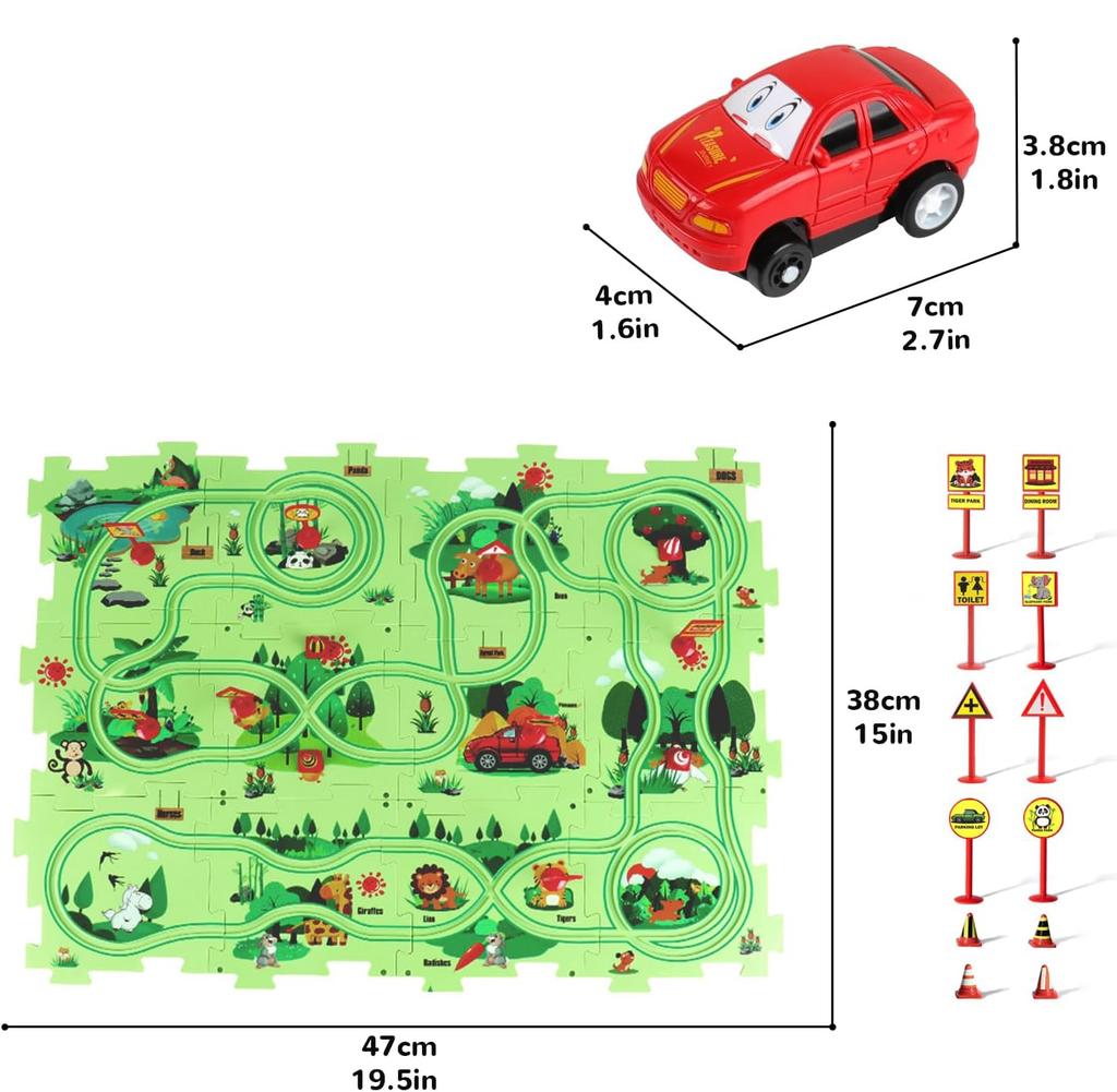 Logic Board Game for Kids  Jigsaw Puzzle Toys Race Car Track Toys Slot Rail Toys for Kids Monetssori Educational Toys