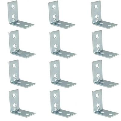 Lot de 12 équerres d'angle en L en métal pour tiroir, étagère, fixation murale, angle droit, quincaillerie pour meubles