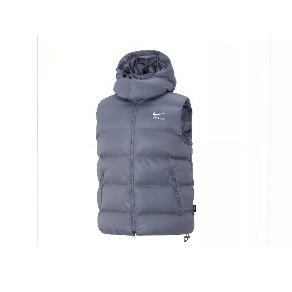 Nike Vestă fără mâneci, cu glugă, cu imprimeu cu alfabet, pentru bărbați, gri deschis FD6428-065