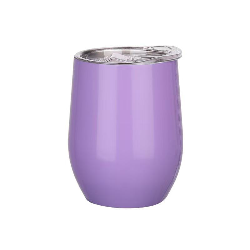 12oz Insulated Stainless Steel U-shaped Eggshell Red Wine Cup 12oz