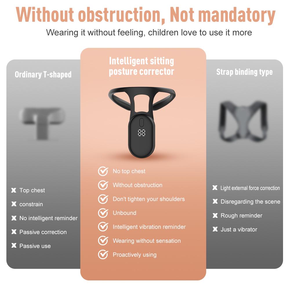 Intelligent Posture Corrector Portable Posture Correction Device Anti-Humpback Protect Eyesight for Adult Children USB Charging