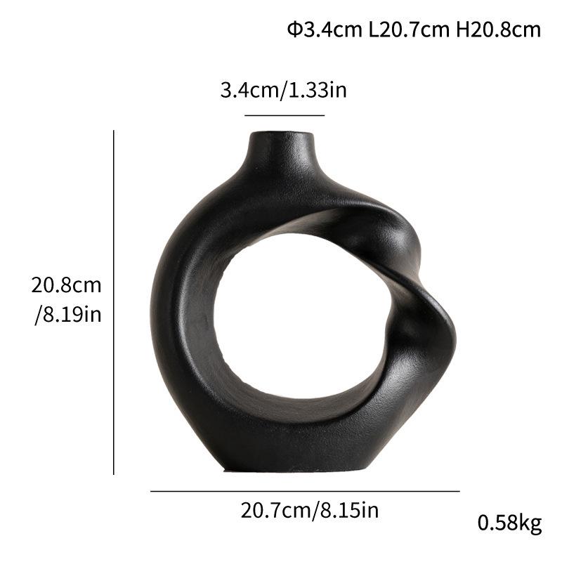 Elegant Ceramic Twisted Flower Vase - Home Decoration Creative Round Pottery Luxury Holder