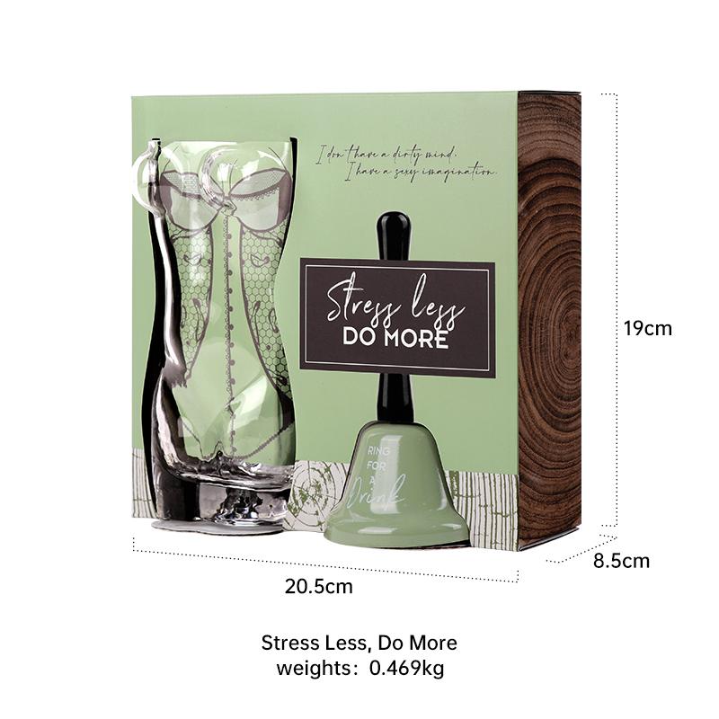 

Charming 350ml Glass Beer Mug with Hand Bell Novelty Gift Set Humor Design Perfect for Women Beer Lovers Unique Drinkware 301-400ml