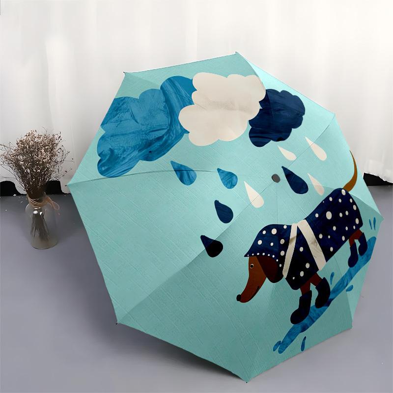1pc Rainy Day Dachshund Umbrella with Plastic Handle,Suitable for All Seasons UmbrellaPT450